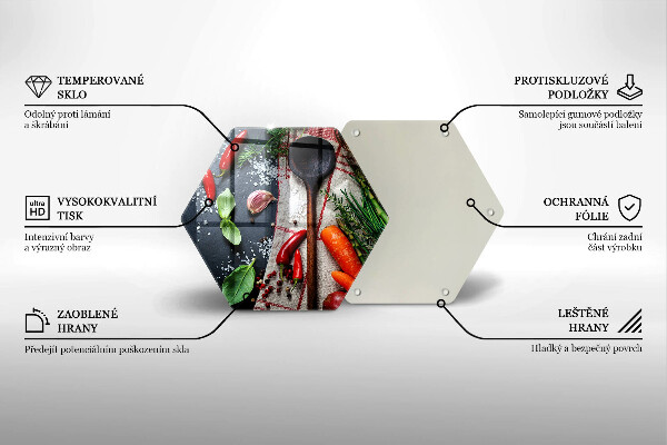 Kuchynská doska veľká zo skla Kuchynské jedlo