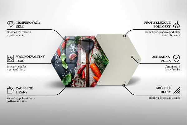 Kuchynská doska veľká zo skla Kuchynské jedlo