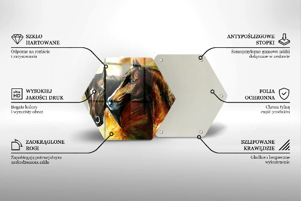 Kuchynská doska zo skla Zvieratá kone