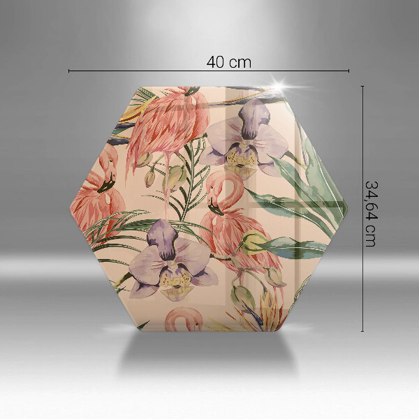 Kuchynská doska veľká zo skla Ilustrácie plameniakov