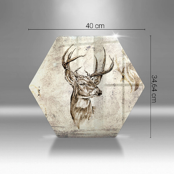 Kuchynská doska veľká zo skla Jeleň zvierat ilustrácie