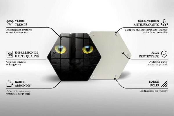 Kuchynská doska veľká zo skla Zvieracie mačacie oči
