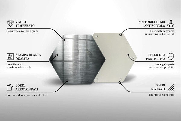 Kuchynská doska veľká zo skla Kovová textúra