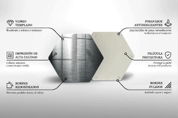 Kuchynská doska veľká zo skla Kovová textúra