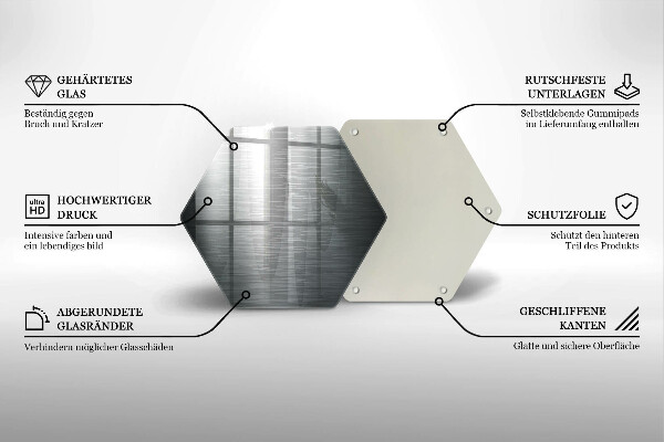 Kuchynská doska veľká zo skla Kovová textúra