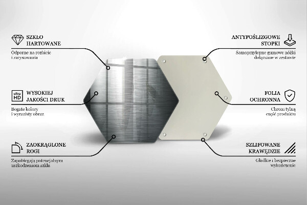 Kuchynská doska veľká zo skla Kovová textúra