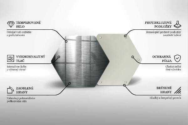 Kuchynská doska veľká zo skla Kovová textúra
