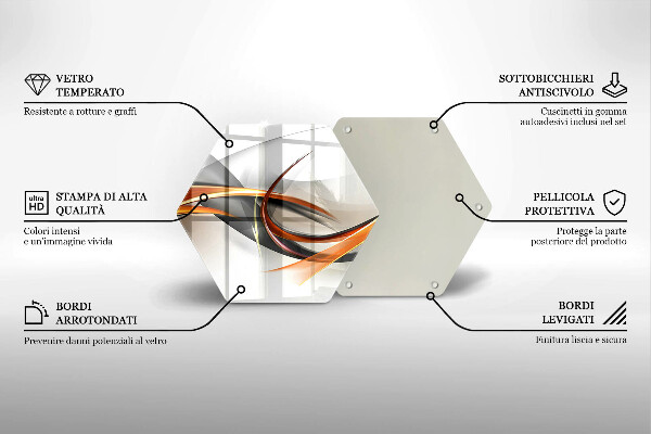 Kuchynská doska veľká zo skla Moderné tvary