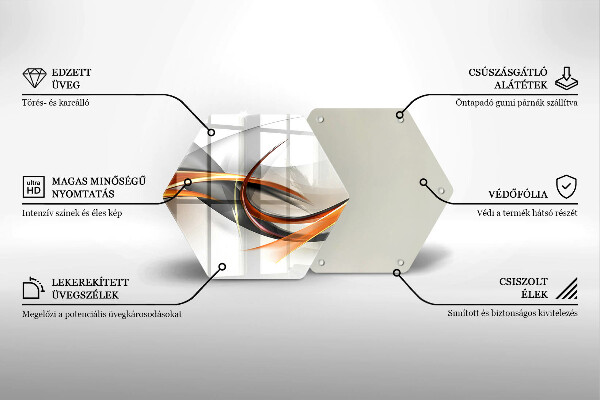 Kuchynská doska veľká zo skla Moderné tvary