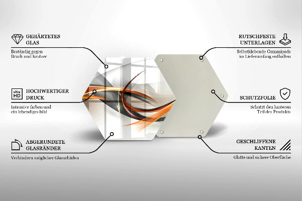 Kuchynská doska veľká zo skla Moderné tvary