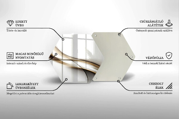 Kuchynská doska veľká zo skla Mäkké línie abstrakcie