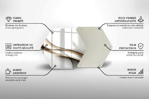 Kuchynská doska veľká zo skla Mäkké línie abstrakcie