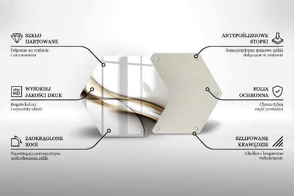 Kuchynská doska veľká zo skla Mäkké línie abstrakcie