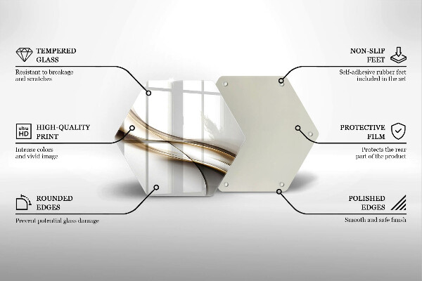 Kuchynská doska veľká zo skla Mäkké línie abstrakcie
