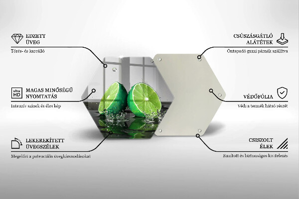 Kuchynská doska zo skla Šťavnaté limetky a voda