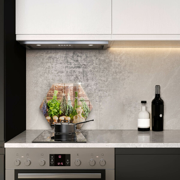 Kuchynská doska veľká zo skla Bylinky, korenie a drevo
