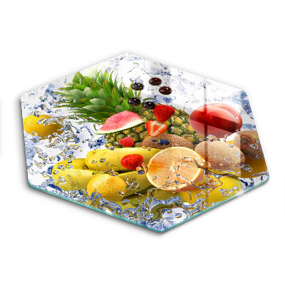 Kuchynská doska veľká zo skla Šťavnaté ovocie a voda