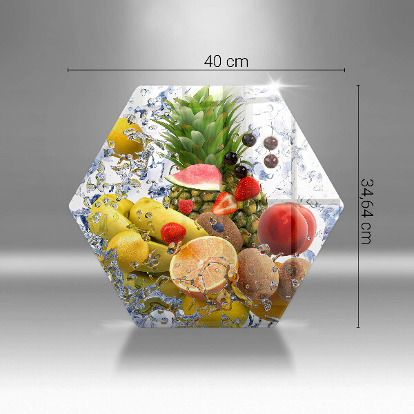 Kuchynská doska veľká zo skla Šťavnaté ovocie a voda
