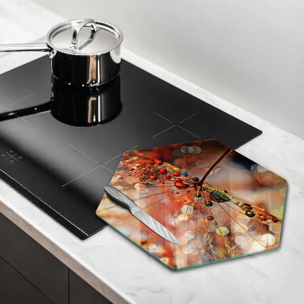 Kuchynská doska veľká zo skla Mokrá púpava