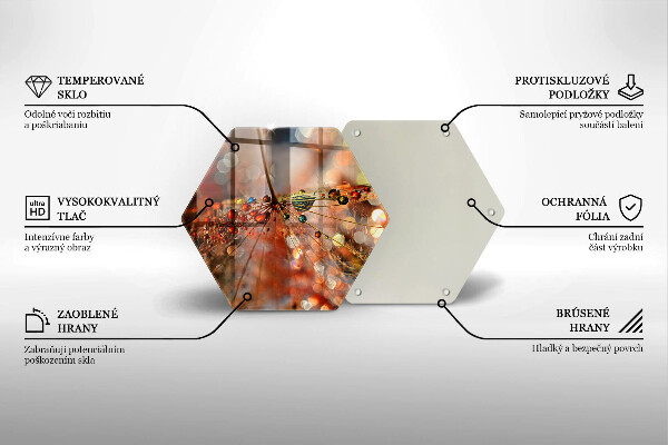 Kuchynská doska veľká zo skla Mokrá púpava