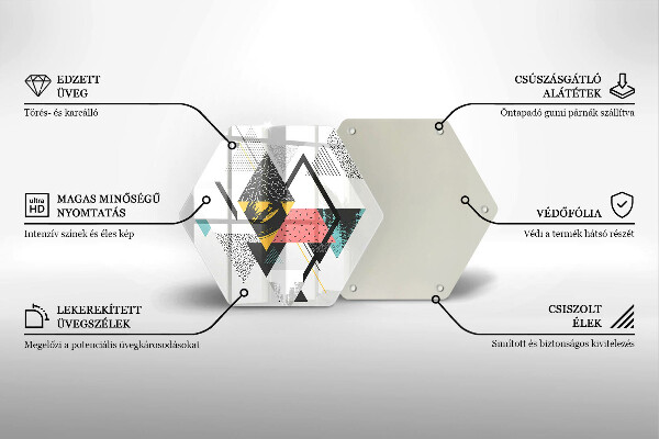Kuchynská doska veľká zo skla Abstraktné trojuholníky