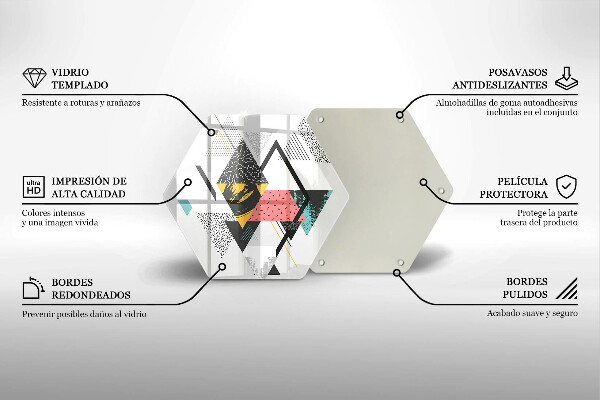 Kuchynská doska veľká zo skla Abstraktné trojuholníky