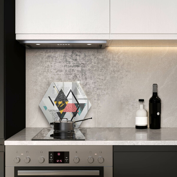 Kuchynská doska veľká zo skla Abstraktné trojuholníky