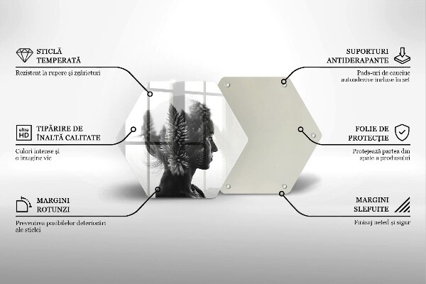 Kuchynská doska veľká zo skla Žena a les