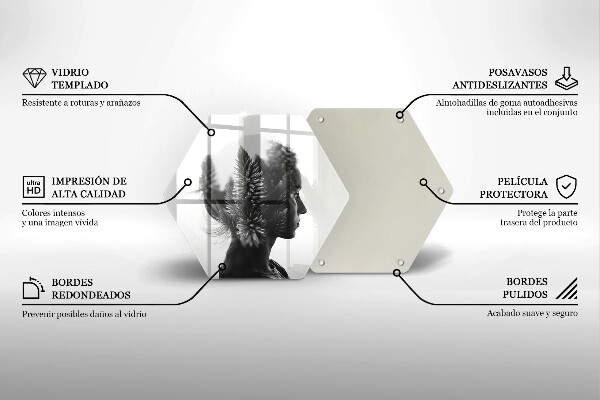 Kuchynská doska veľká zo skla Žena a les