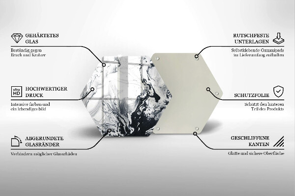 Kuchynská doska zo skla Atramentová abstrakcia