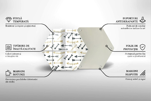 Kuchynská doska zo skla Vzor boho šípok