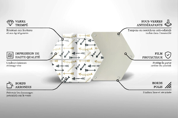Kuchynská doska zo skla Vzor boho šípok