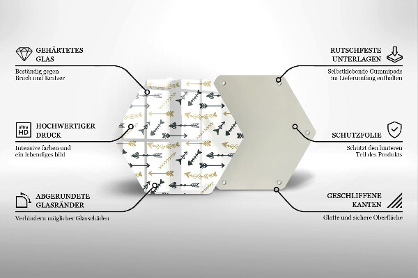 Kuchynská doska zo skla Vzor boho šípok