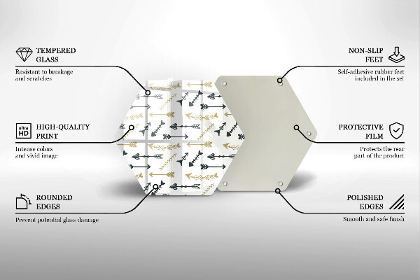 Kuchynská doska zo skla Vzor boho šípok