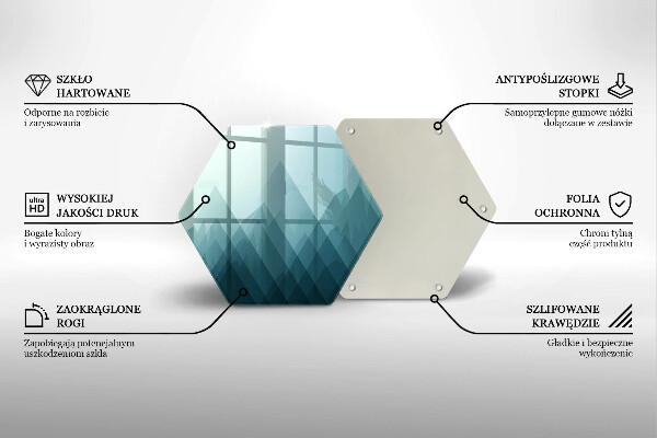 Kuchynská doska veľká zo skla Abstraktné hory