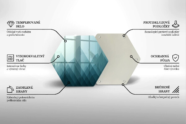 Kuchynská doska veľká zo skla Abstraktné hory