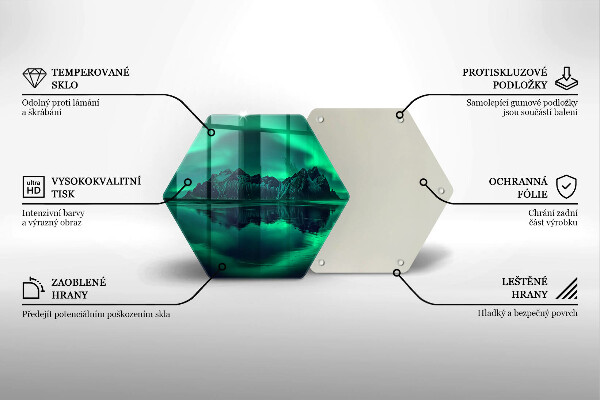 Kuchynská doska veľká zo skla Krajina severných svetiel