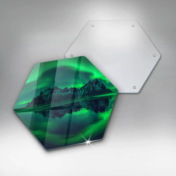 Kuchynská doska veľká zo skla Krajina severných svetiel