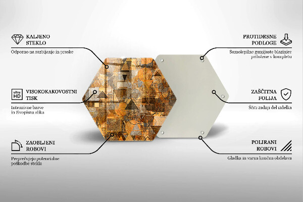 Kuchynská doska veľká zo skla Bezšvový vzor geometrických útvarov