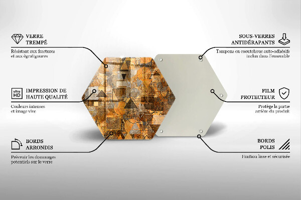 Kuchynská doska veľká zo skla Bezšvový vzor geometrických útvarov