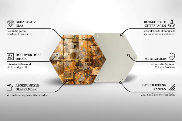 Kuchynská doska veľká zo skla Bezšvový vzor geometrických útvarov