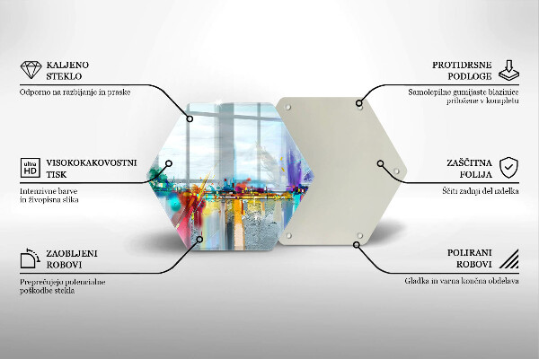Kuchynská doska veľká zo skla Maľovaná abstrakcia