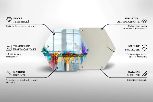 Kuchynská doska veľká zo skla Maľovaná abstrakcia