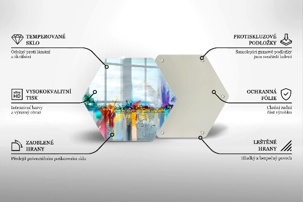 Kuchynská doska veľká zo skla Maľovaná abstrakcia