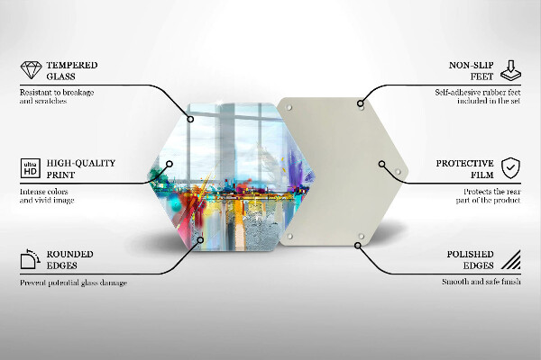 Kuchynská doska veľká zo skla Maľovaná abstrakcia