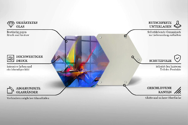 Kuchynská doska veľká zo skla Maľovaná abstrakcia