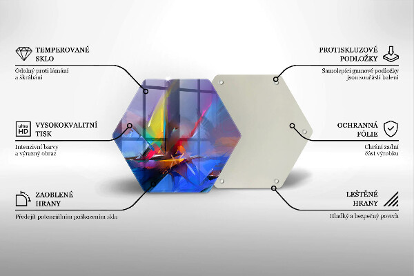 Kuchynská doska veľká zo skla Maľovaná abstrakcia