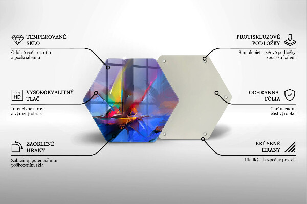 Kuchynská doska veľká zo skla Maľovaná abstrakcia