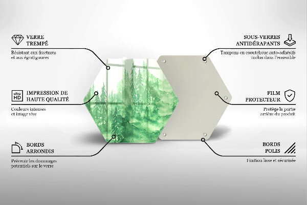 Kuchynská doska veľká zo skla Maľovaný les