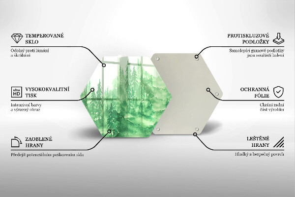 Kuchynská doska veľká zo skla Maľovaný les